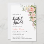 Elegantes Rosa Brautparty Einladung (Vorderseite)