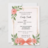 Elegantes Rosa Brautparty Einladung (Vorderseite)