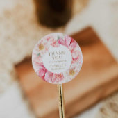 Elegantes rosa Brautparty Floral Vielen Dank Runder Aufkleber