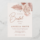 Elegantes Rosa Brautparty Folieneinladung (Vorderseite)