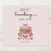 Elegantes Rosa Brautparty für Reisen Bierflaschenetikett (Einzelnes Label)
