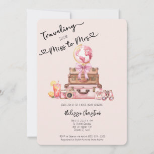 Elegantes Rosa Brautparty für Reisen Einladung