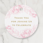 Elegantes Rosa-Brautparty Geschenkanhänger (Rückseite)