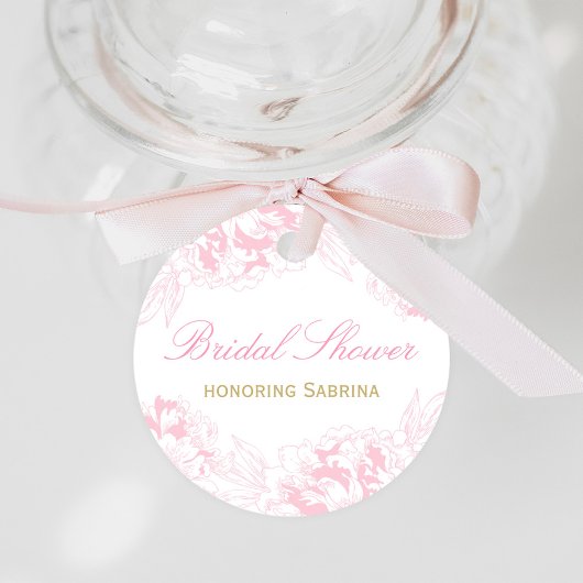 Elegantes Rosa-Brautparty Geschenkanhänger