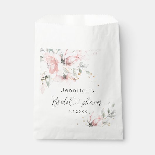 Elegantes Rosa Brautparty Geschenktütchen (Vorderseite)