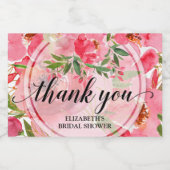 Elegantes Rosa Brautparty Mini Schaumweinetikett (Einzelnes Label)