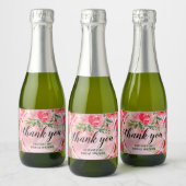 Elegantes Rosa Brautparty Mini Schaumweinetikett (Flaschen)