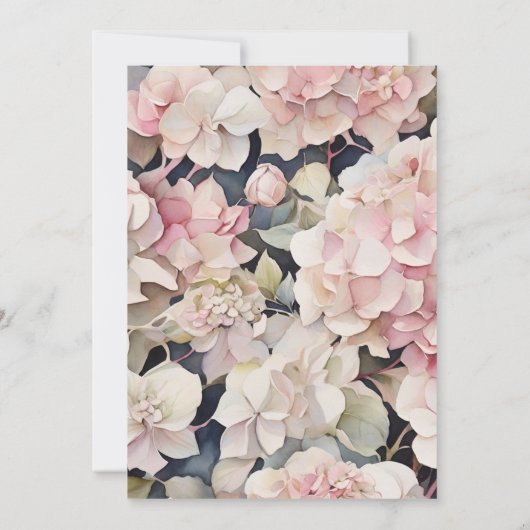 Elegantes, rosa Brautparty mit Blumen Einladung (Rückseite)