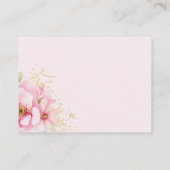 Elegantes rosa Brautparty mit Blumenmotiven Begleitkarte (Rückseite)