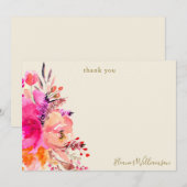 Elegantes rosa Brautparty mit Blumenmotiven Danke (Vorne/Hinten)