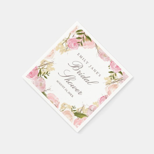 Elegantes Rosa Brautparty Napkins Serviette (Ecke)