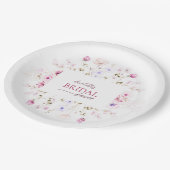 Elegantes rosa Brautparty Papierplatte Pappteller (Schrägansicht)