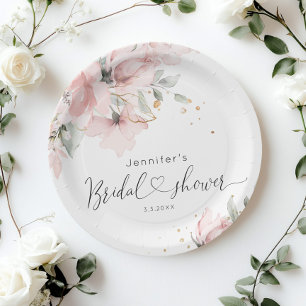 Elegantes Rosa Brautparty Pappteller