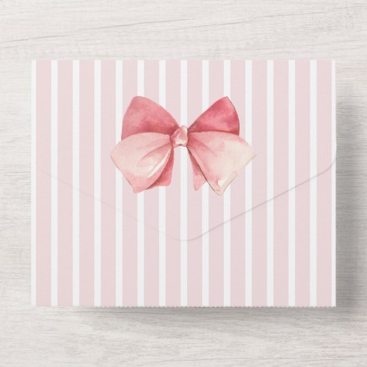 Elegantes Rosa Brautparty Party All In One Einladung (Rückseite)