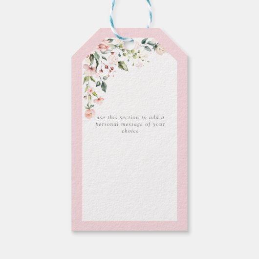 Elegantes Rosa Brautparty Persönlich Geschenkanhänger (Rückseite)