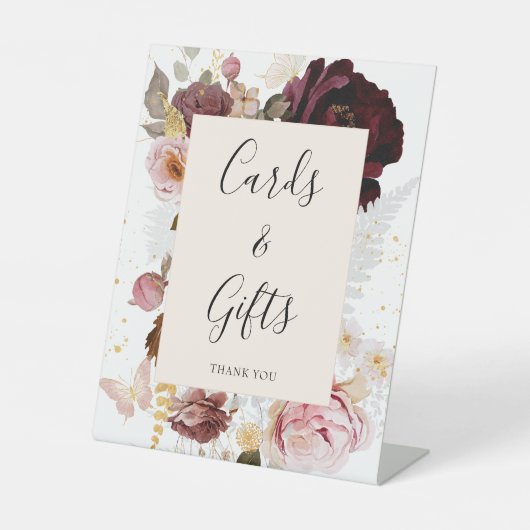 Elegantes Rosa Brautparty Sockelschild (Vorderseite)