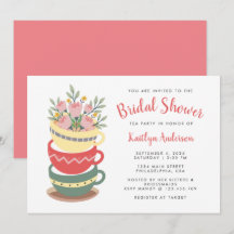 Elegantes rosa Brautparty Tea Party
