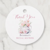 Elegantes Rosa Brautparty Tea Party Geschenkanhänger (Vorderseite)