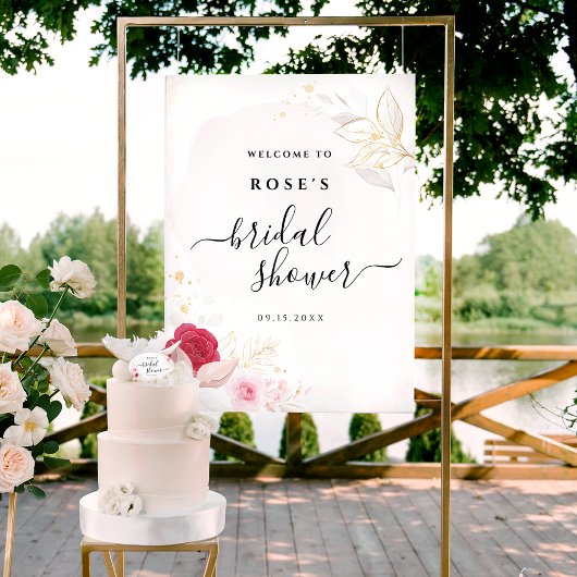 Elegantes rosa Brautparty Willkommen Poster