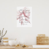 Elegantes rosa Brautparty Willkommen Poster (Küche)