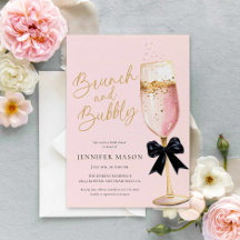 Elegantes Rosa Brunch und Bubbly Brautparty