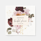 Elegantes rosa Burgund-Brautparty Serviette (Vorderseite)