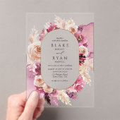 Elegantes Rosa, Burgund, Champagner-Floral Wedding Acryleinladungen (Insitu (Handheld))