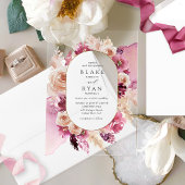 Elegantes Rosa, Burgund, Champagner-Floral Wedding Acryleinladungen