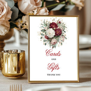 Elegantes Rosa-Burgunderrot-Karten-und-Geschenke-S Poster