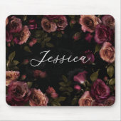 Elegantes rosa-burgunderrotes, melancholisches bot mousepad (Vorne)