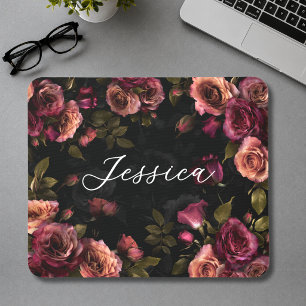Elegantes rosa-burgunderrotes, melancholisches bot mousepad