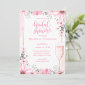 Elegantes rosa Champagner Brautparty Einladung (Stehend Vorderseite)