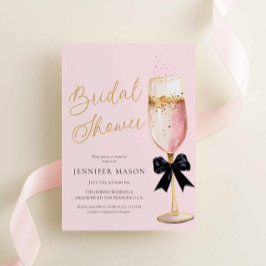 Elegantes rosa Champagner-Brautparty Einladung