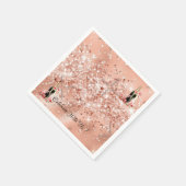 Elegantes Rosa Champagner Party Cocktail Napkins Serviette (Ecke)