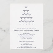 Elegantes Rosa Champagner Probe Abendessen Folieneinladung (Vorderseite)