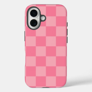 Elegantes rosa Checkerboard iPhone 16 Hülle