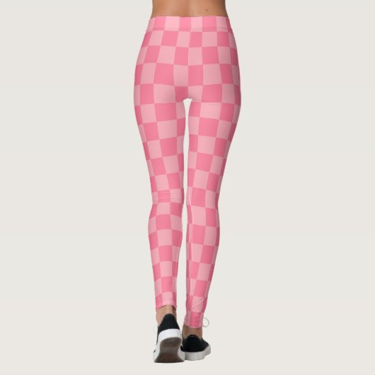 Elegantes rosa Checkerboard Leggings (Rückseite)