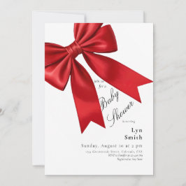 Elegantes rosa Coquette Bow Baby Shower Girl Einladung