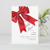 Elegantes rosa Coquette Bow Baby Shower Girl Einladung (Stehend Vorderseite)