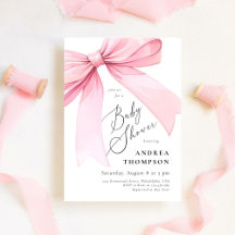 Elegantes rosa Coquette Bow Baby Shower Girl