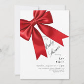 Elegantes rosa Coquette Bow Baby Shower Girl Einladung (Vorderseite)