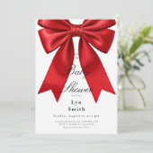 Elegantes rosa Coquette Bow Baby Shower Girl Einladung (Stehend Vorderseite)