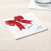 Elegantes rosa Coquette Bow Baby Shower Girl Rechteckiger Pappuntersetzer (angewinkelt)