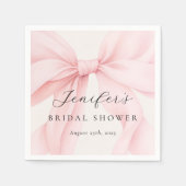 Elegantes rosa Coquette Bow Brautparty Serviette (Vorderseite)