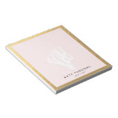 Elegantes rosa Coral Gold Notepad Notizblock (angewinkelt)
