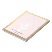 Elegantes rosa Coral Gold Notepad Notizblock (Rotiert)