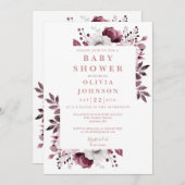Elegantes Rosa Country Floral Alles in einer Babyd Einladung (Vorne/Hinten)