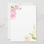 Elegantes rosa Cream Floral Wreath Brautparty Einladung (Rückseite)