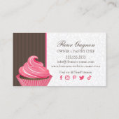 Elegantes rosa Cupcake Bakery Design Visitenkarte (Rückseite)