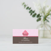Elegantes rosa Cupcake Bakery Design Visitenkarte (Stehend Vorderseite)